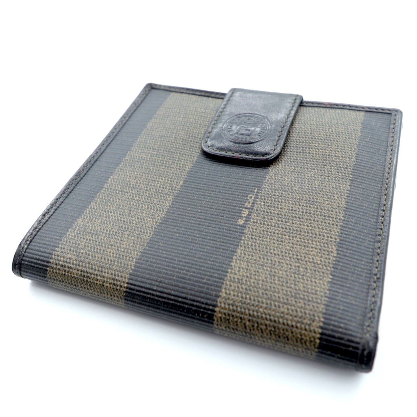 FENDI コンパクトウォレット 2つ折り財布 ペカン柄 レザー PVC オールド 2251-01695-078 イタリア製