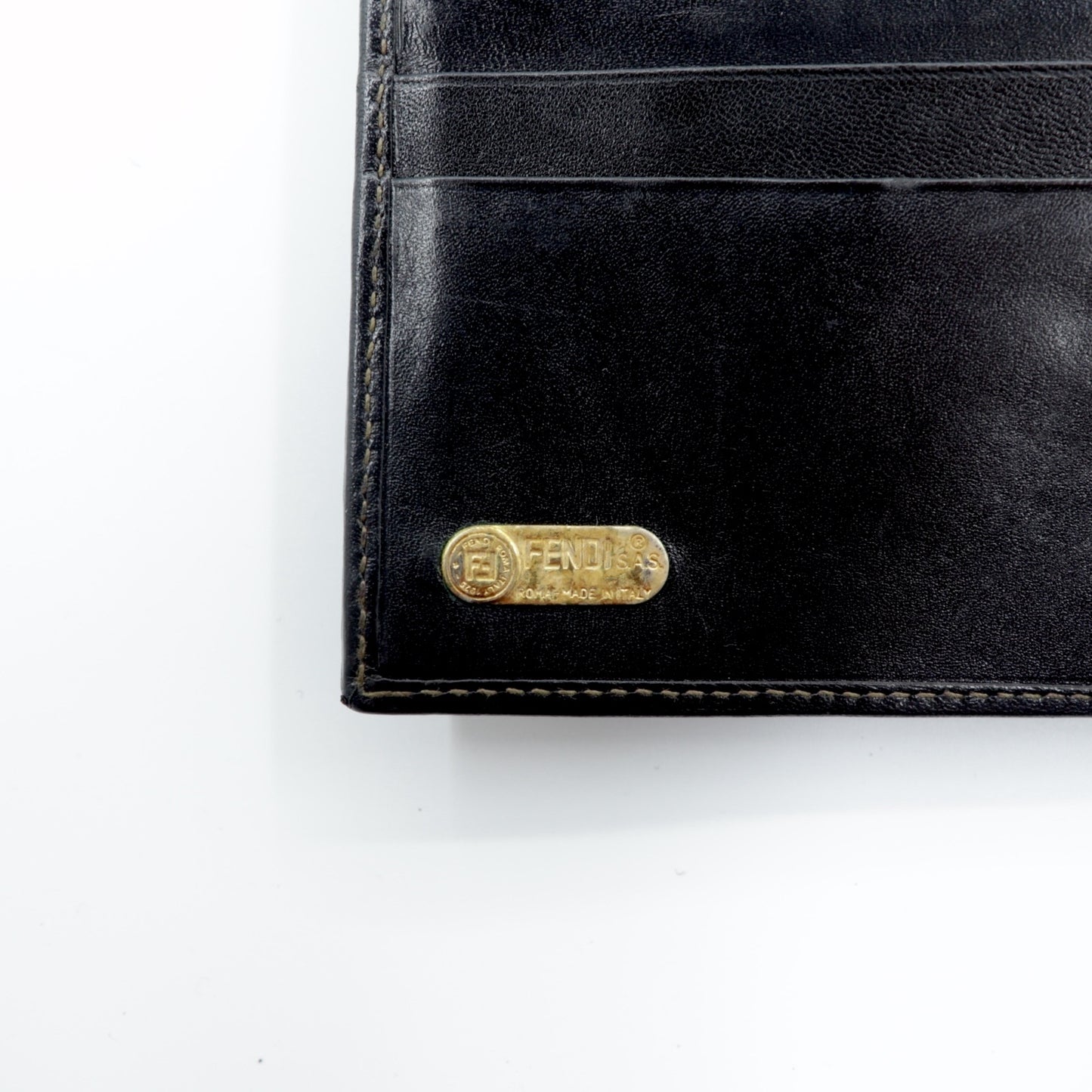 FENDI コンパクトウォレット 2つ折り財布 ペカン柄 レザー PVC オールド 2251-01695-078 イタリア製