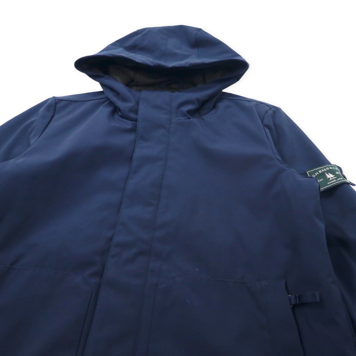 G.H.BASS & CO. Mountain HOODIE S Navy Polyester Quilted Liner