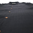 Tommy Bahama Silk Short Sleeve Open Collar Shirt, XL, Black, with Back Logo Embroidery