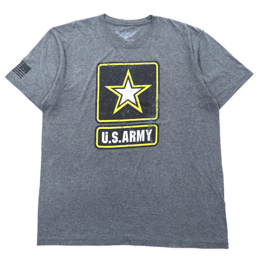 日本然リトテ-古着オンライン-US ARMY プリントTシャツ XL グレー コットン BATTLE SPACE ビッグサイズ-