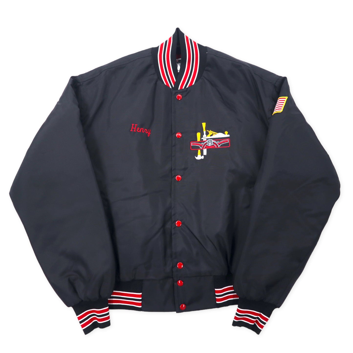 WEST WIND BY BUCCANEER MFG. USA MADE 90's Varsity Jacket XL Black