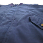 90s Vintage Bomber Jacket, 90s Peach Skin Swing Top Harrington Jacket, Navy, XL, Laurent Cerrer