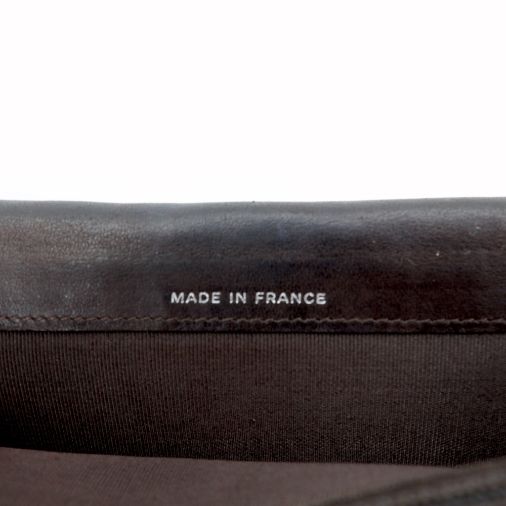 CHANEL 2.55 Line Matelasse Long Wallet Black Leather Quilted Made in France