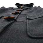J.PRESS 80s Duffle Coat L Grey Melton Wool Toggle Button
