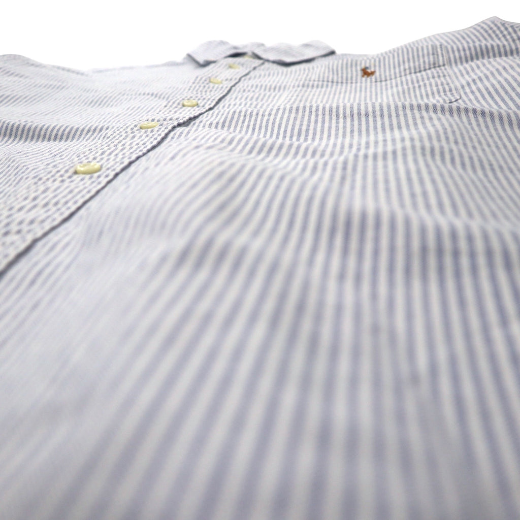 Ralph Lauren 90s Oxford Button-Down Shirt, XL, Blue, Striped, Cotton, Classic Fit, Small Pony Embroidery