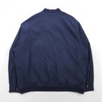 90s Vintage Bomber Jacket, 90s Peach Skin Swing Top Harrington Jacket, Navy, XL, Laurent Cerrer