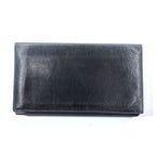 CELINE Long Wallet Billfold Black Leather Carriage Logo Engraved Old Made in Italy