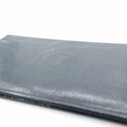 CELINE Long Wallet Billfold Black Leather Carriage Logo Engraved Old Made in Italy