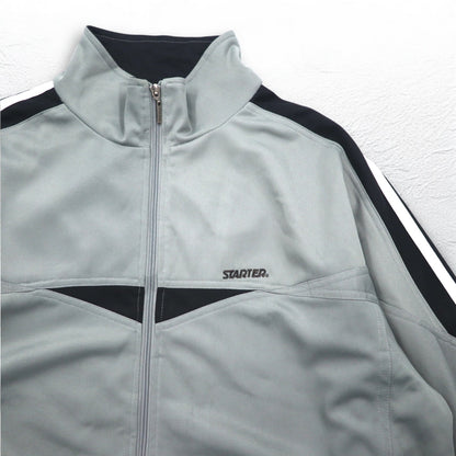 STARTER 90年代 トラックジャケット ジャージ XL グレー サイドライン スタンドカラー ハイネック