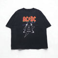 AC/DC ロック バンド Tシャツ XL ブラック コットン BLACK ICE ツアー 両面プリント