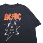 AC/DC ロック バンド Tシャツ XL ブラック コットン BLACK ICE ツアー 両面プリント