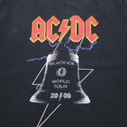 AC/DC ロック バンド Tシャツ XL ブラック コットン BLACK ICE ツアー 両面プリント