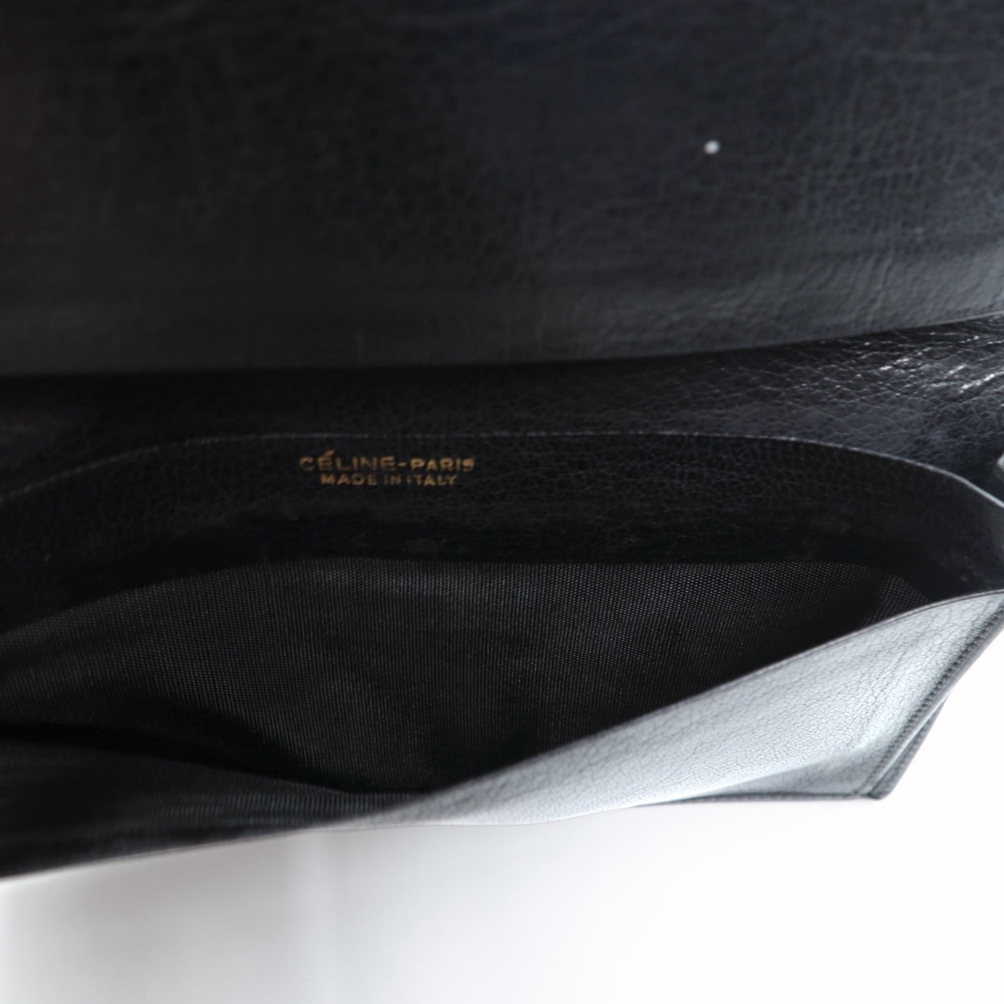 CELINE 長財布 札入れ ブラック レザー 馬車 ロゴ刻印 オールド イタリア製