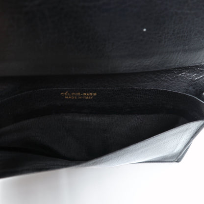 CELINE 長財布 札入れ ブラック レザー 馬車 ロゴ刻印 オールド イタリア製