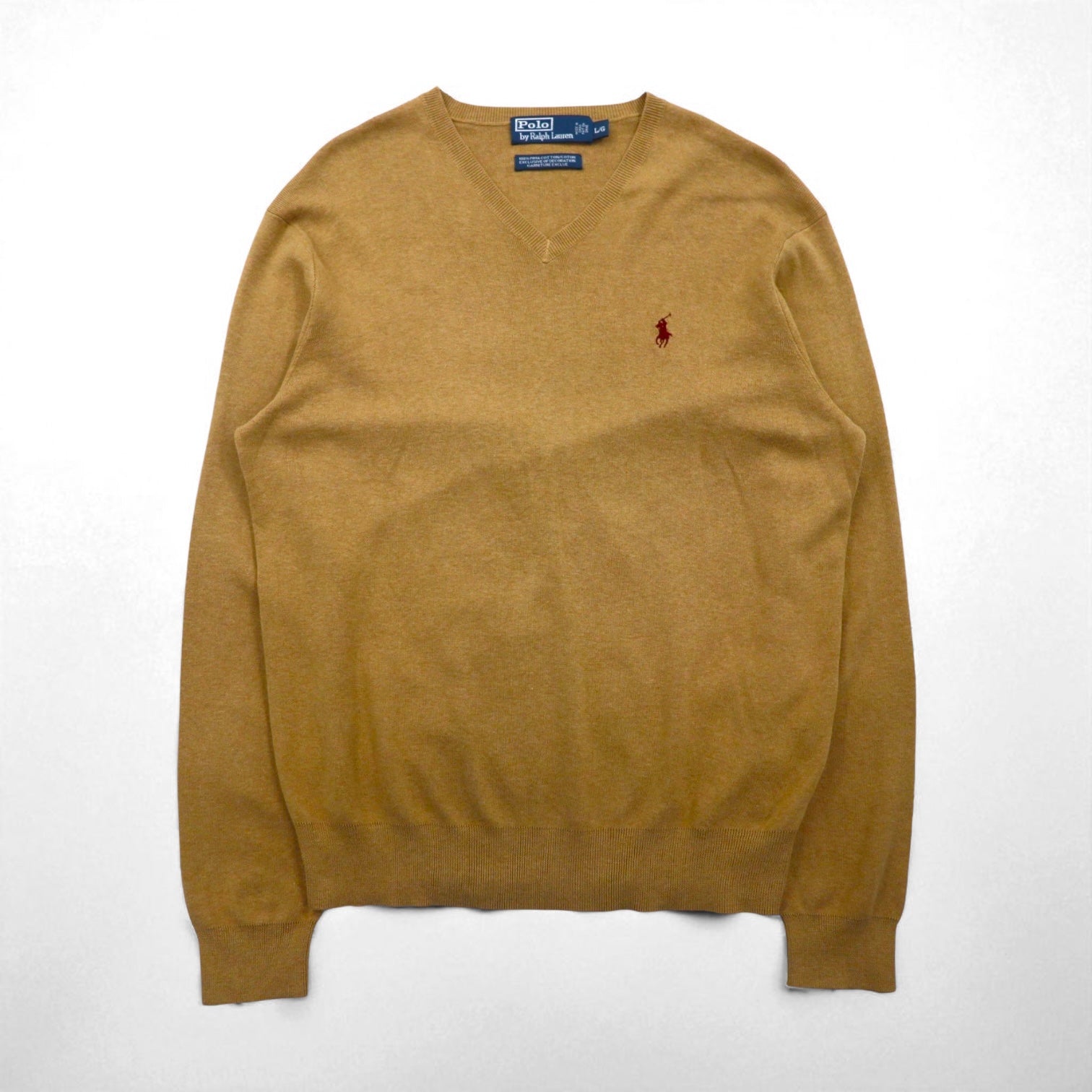 Polo Ralph Lauren 90s V-neck Pima cotton knit sweater, size L