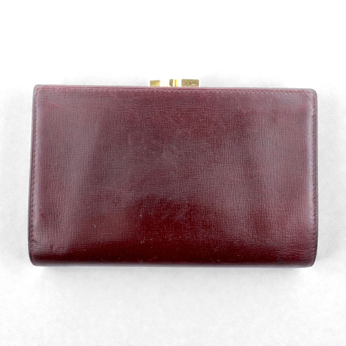 Cartier Mustline Clasp Trifold Wallet Bordeaux Leather Old