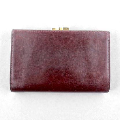 Cartier マストライン がま口 3つ折り財布 ボルドー レザー オールド
