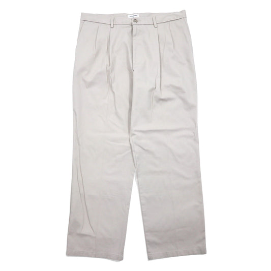 日本然リトテ-古着オンライン-DOCKERS タック ワイド チノパンツ 36 ベージュ コットン CLASSIC FIT センタープレス-DOCKERS Tuck Wide Chino Pants 36 Beige Cotton CLASSIC FIT Center Press