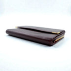 Cartier Mustline Clasp Trifold Wallet Bordeaux Leather Old