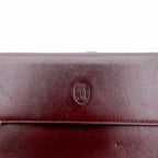 Cartier Mustline Clasp Trifold Wallet Bordeaux Leather Old