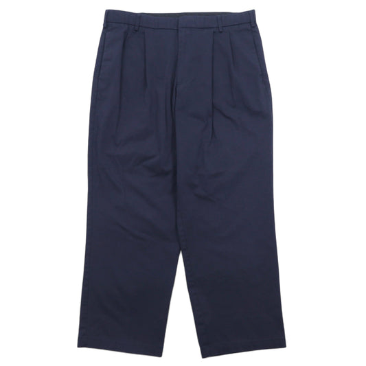 日本然リトテ-古着オンライン-DOCKERS タック ワイド チノパンツ 36 ネイビー コットン PLEATED RELAXED FIT-DOCKERS Tuck Wide Chino Pants 36 Navy Cotton PLEATED RELAXED FIT