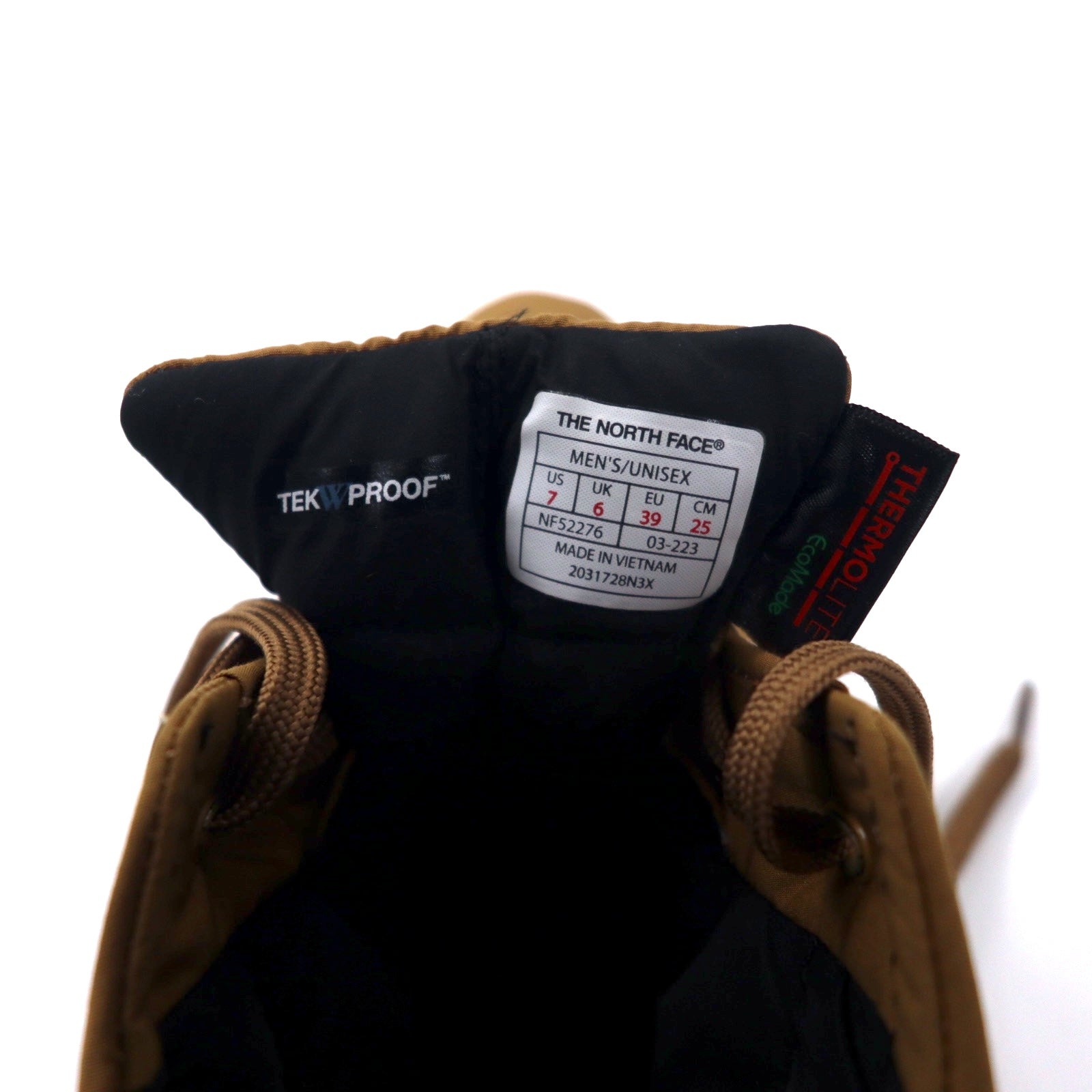 THE NORTH FACE ハンプバック ウォータープルーフ チャッカ 24cm ブラウン ポリエステル TEKWPROOF 防水 THERMOLITE(R)T-Down Humpback WP Chukka NF52276