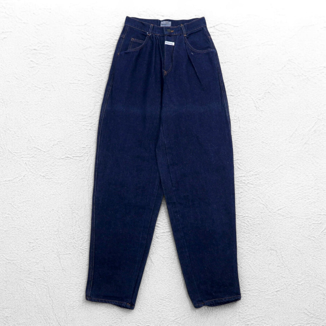 MARITHE + FRANCOIS GIRBAUD フランス製 80年代 Reproduction jeans ハイウエスト ワイド テーパード デニムパンツ S インディゴ ブルー コットン
