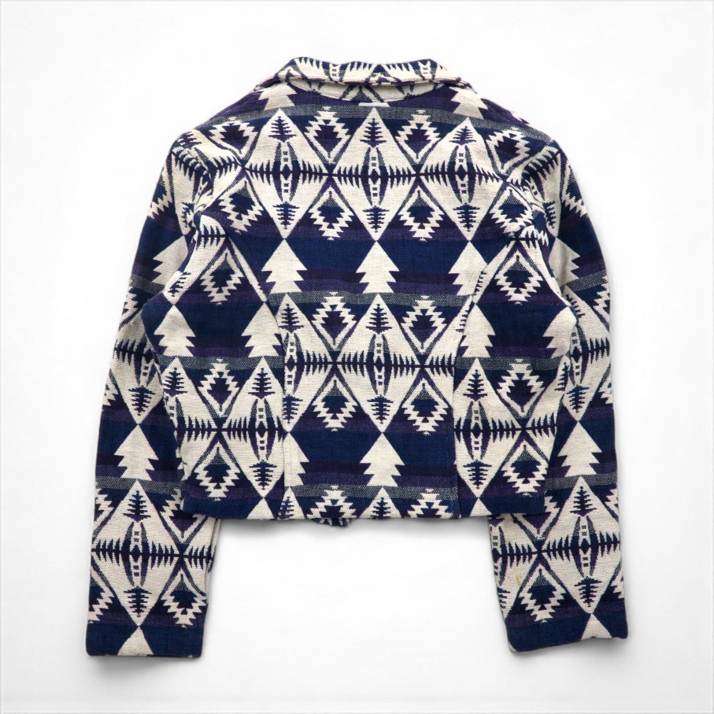 90s Vintage Jacquard Blazer, Chimayo Print, Size S, Concho Buttons, Native American Print, Southwest Canyon, Short Length