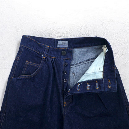 MARITHE + FRANCOIS GIRBAUD フランス製 80年代 Reproduction jeans ハイウエスト ワイド テーパード デニムパンツ S インディゴ ブルー コットン