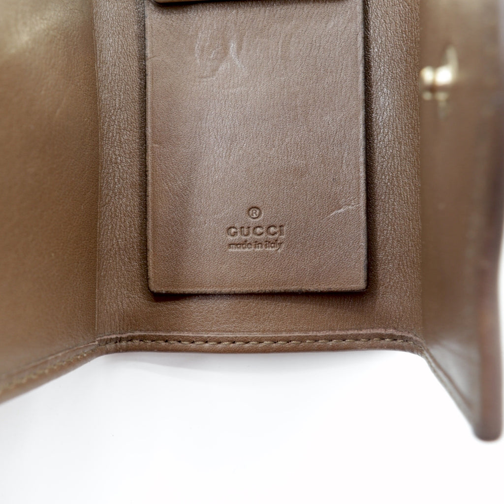 GUCCI GG Canvas 6 Key Case Brown Leather SUKEY Interlocking G 282432 Made in Italy
