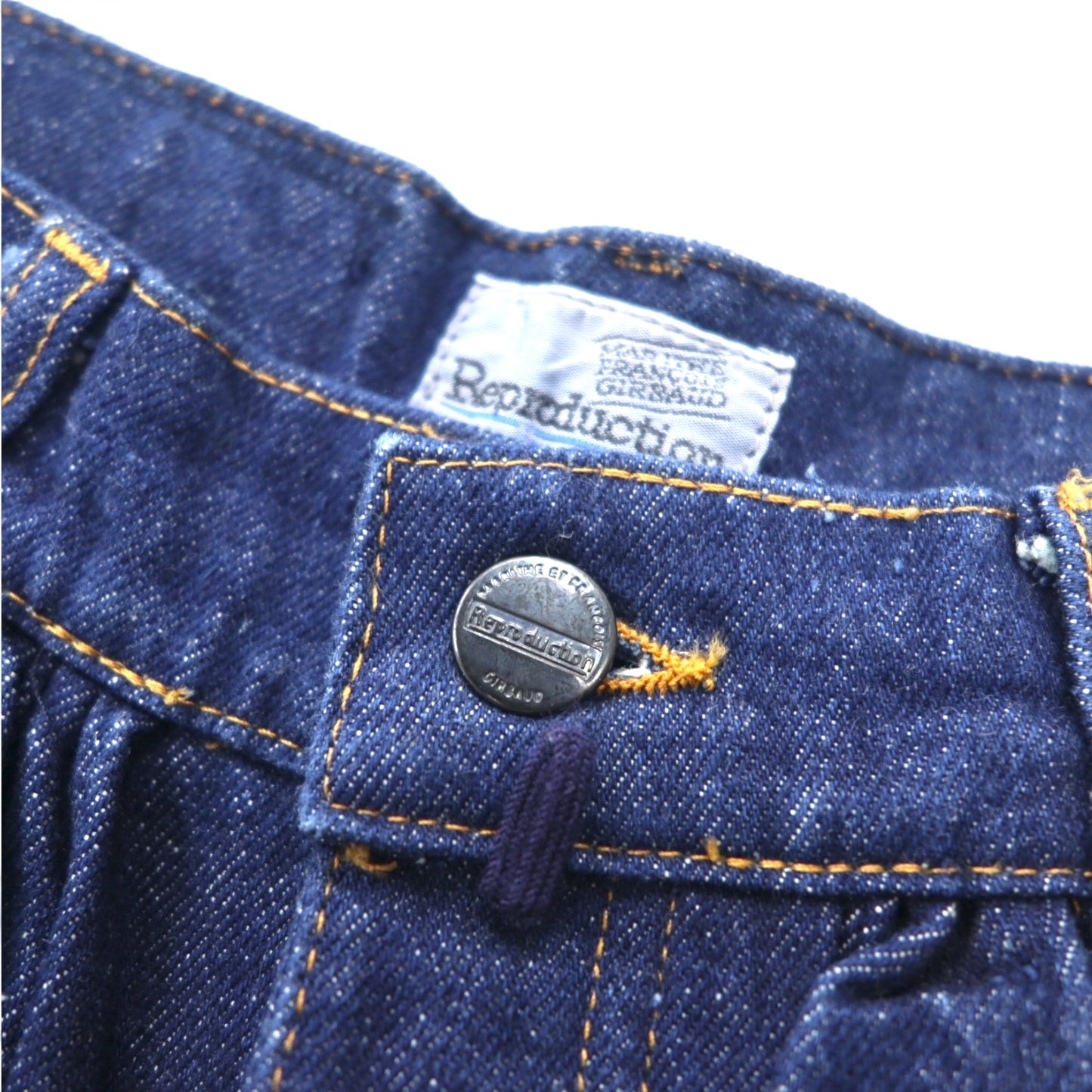 MARITHE + FRANCOIS GIRBAUD フランス製 80年代 Reproduction jeans ハイウエスト ワイド テーパード デニムパンツ S インディゴ ブルー コットン