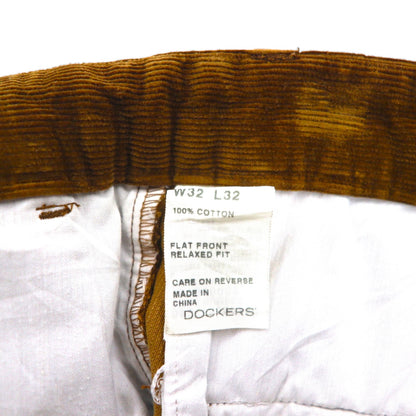 DOCKERS (Levi's) 2000s Relaxed Fit Wide Leg Chino Work Pants, Size M, Brown