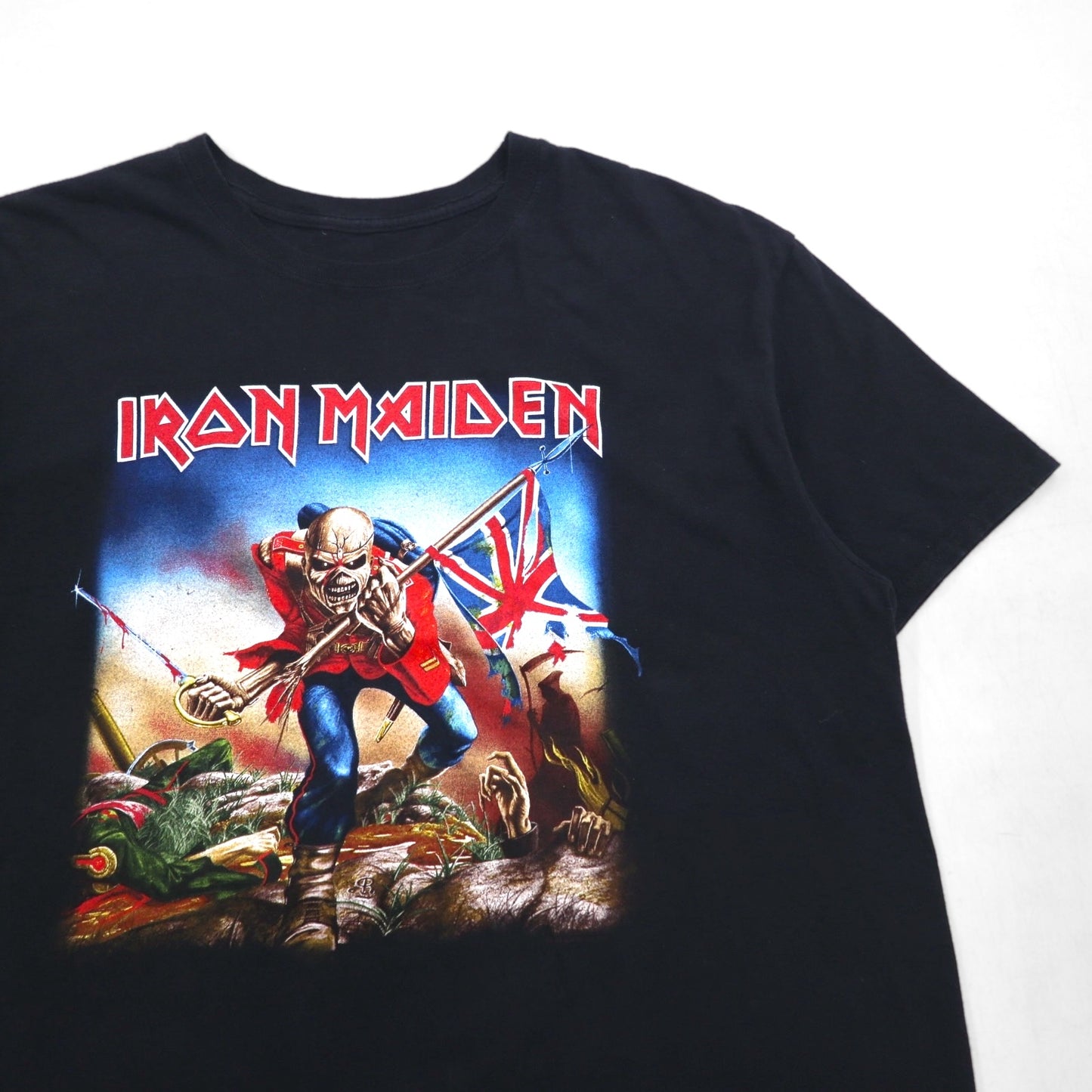 IRON MAIDEN アイアンメイデン ロック バンド Tシャツ L ブラック コットン The Trooper 明日なき戦い