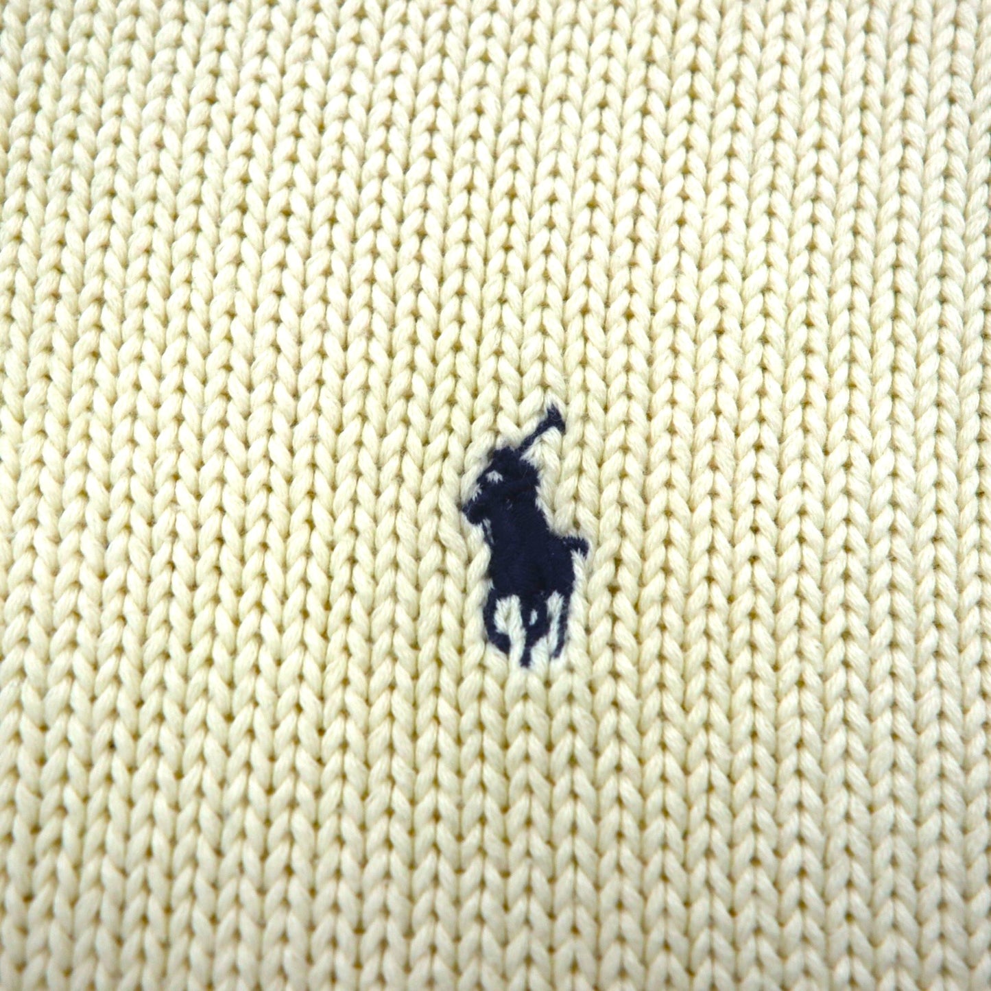 Polo Ralph Lauren 90年代 Vネック ローゲージ コットンニット セーター XL スモールポニー刺繡