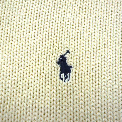 Polo Ralph Lauren 90年代 Vネック ローゲージ コットンニット セーター XL スモールポニー刺繡