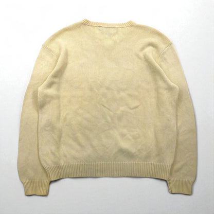 Polo Ralph Lauren 90年代 Vネック ローゲージ コットンニット セーター XL スモールポニー刺繡