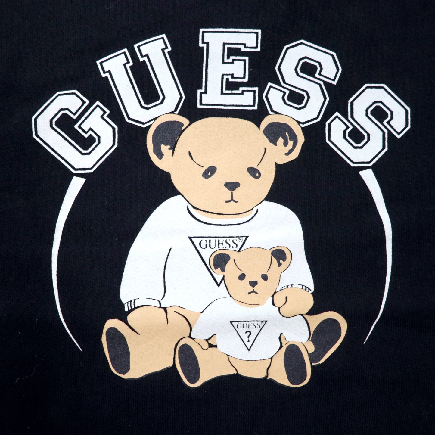 GUESS ビッグサイズ テディーベア ロゴプリントTシャツ S ブラック コットン ヘビーウェイト MI2K8336IA