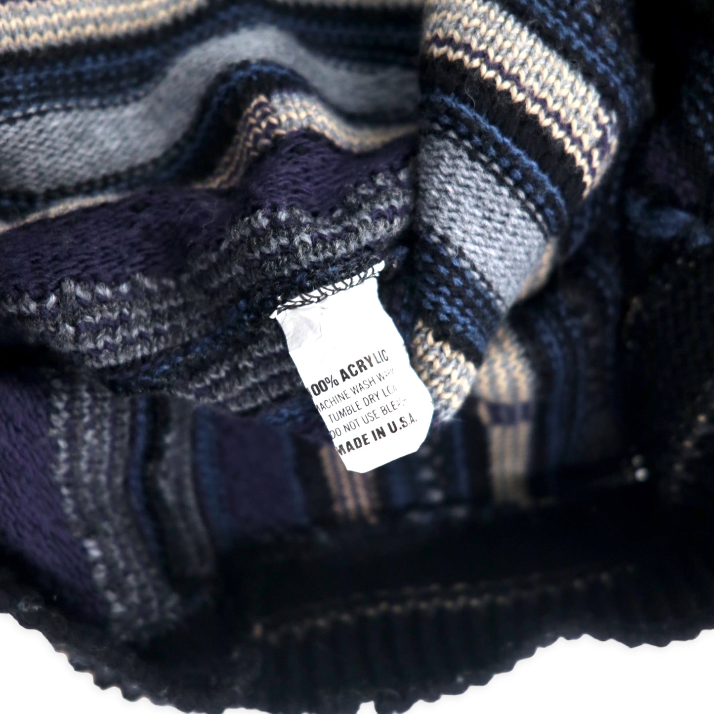 Lavane USA MADE 90s 3D Knit Sweater XL Black Acrylic Patterned Big