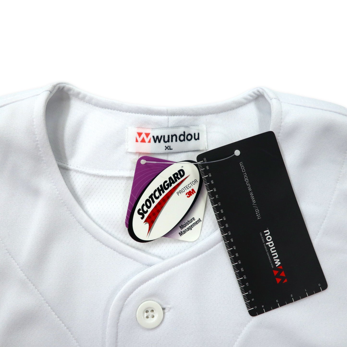 wundou ベースボールシャツ XL ホワイト ポリエステル P2700 未使用品