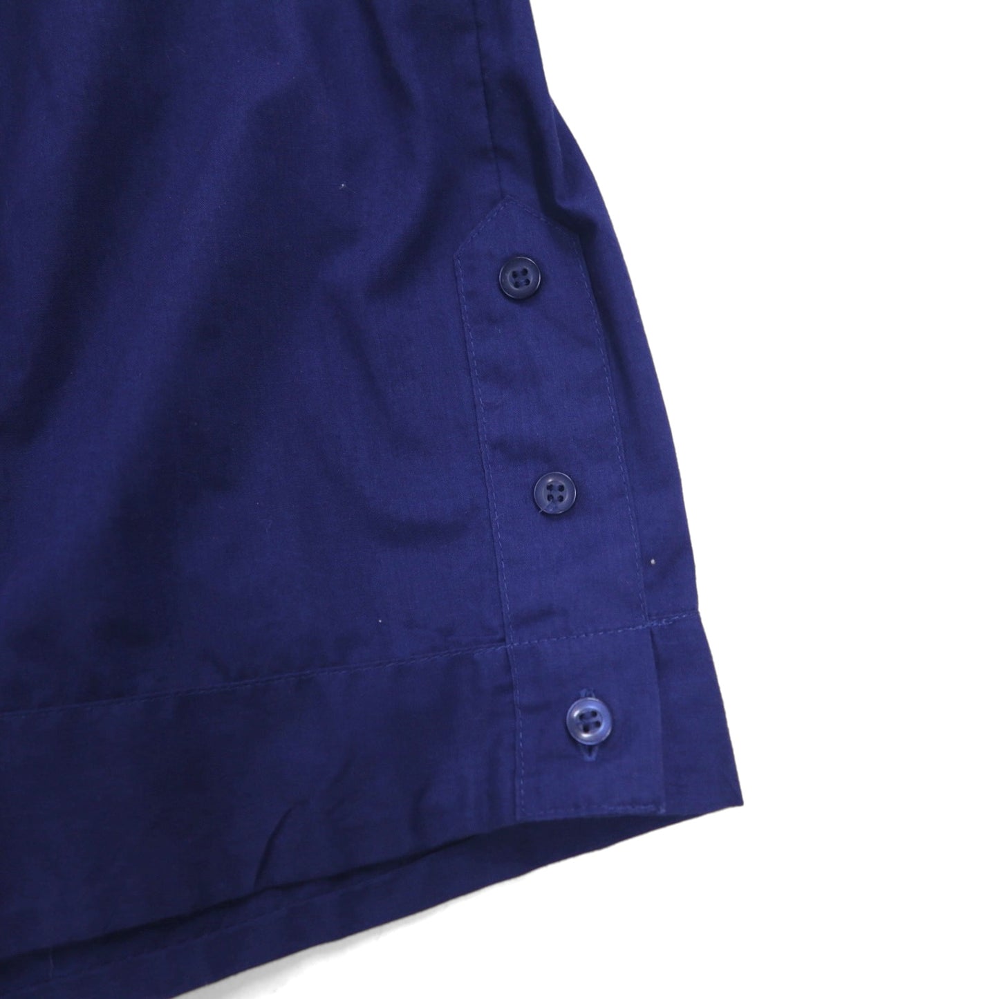 80年代 SUPREME オープンカラー キューバシャツ 開襟 ボックスシャツ 2XL ネイビー ポリエステル コットン