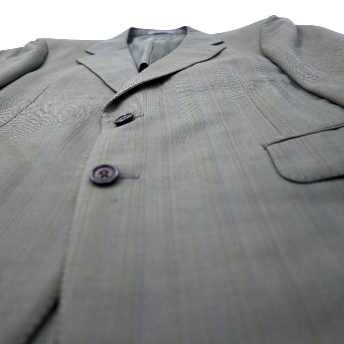 Burberrys Old 2B Suit Set 96-86-170 AB5 Khaki Iridescent Check Wool Made in Japan