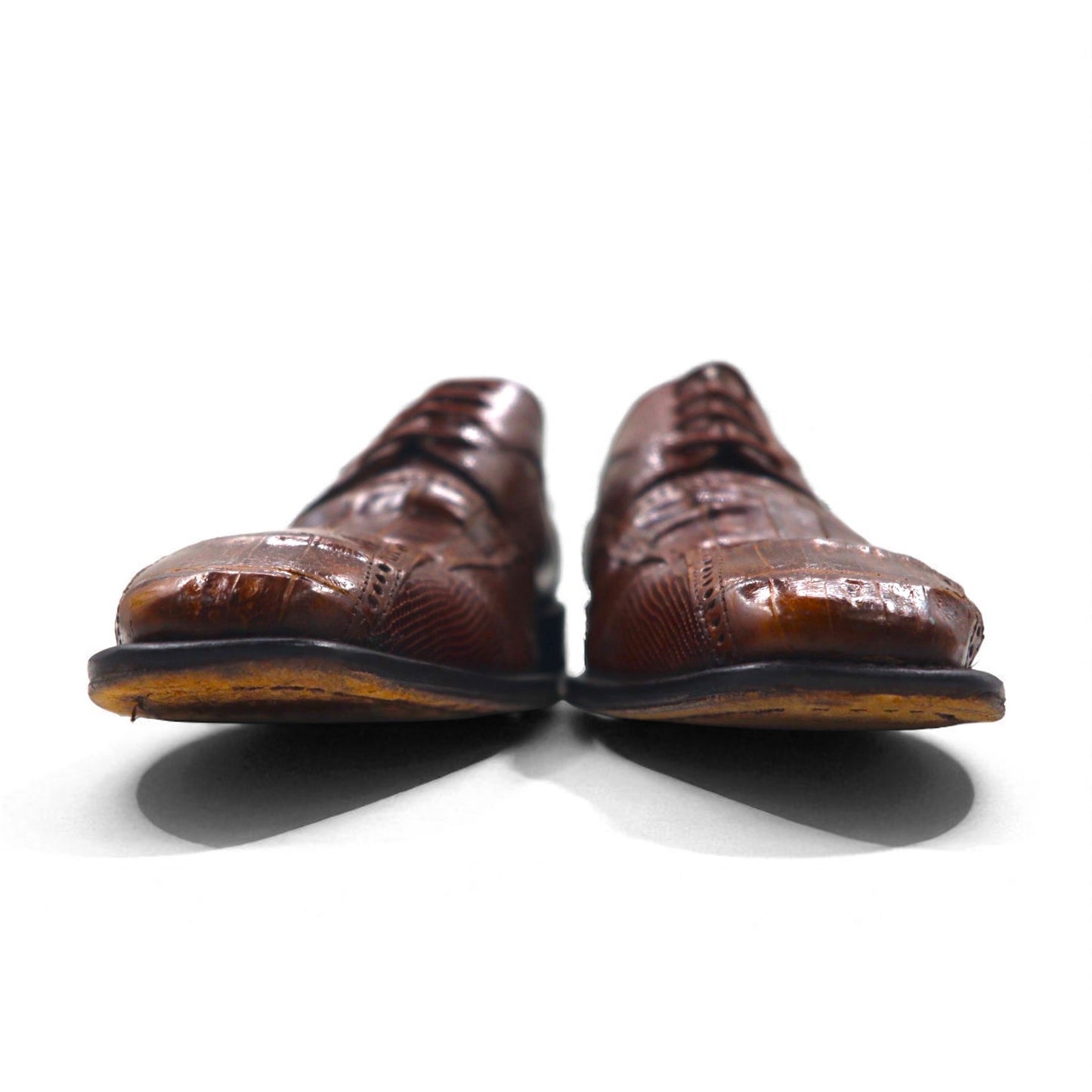 Spain Vintage Crocodile Shoes スペイン製 クロコダイル ドレスシューズ 28cm レザー DAVID EDEN