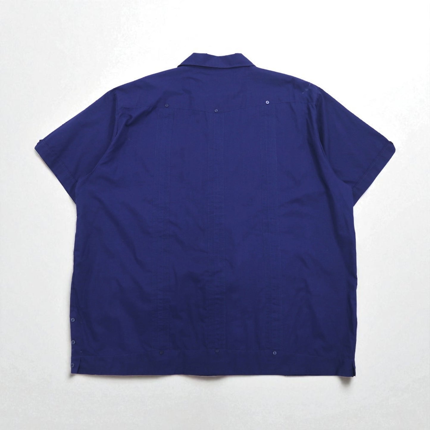 80年代 SUPREME オープンカラー キューバシャツ 開襟 ボックスシャツ 2XL ネイビー ポリエステル コットン