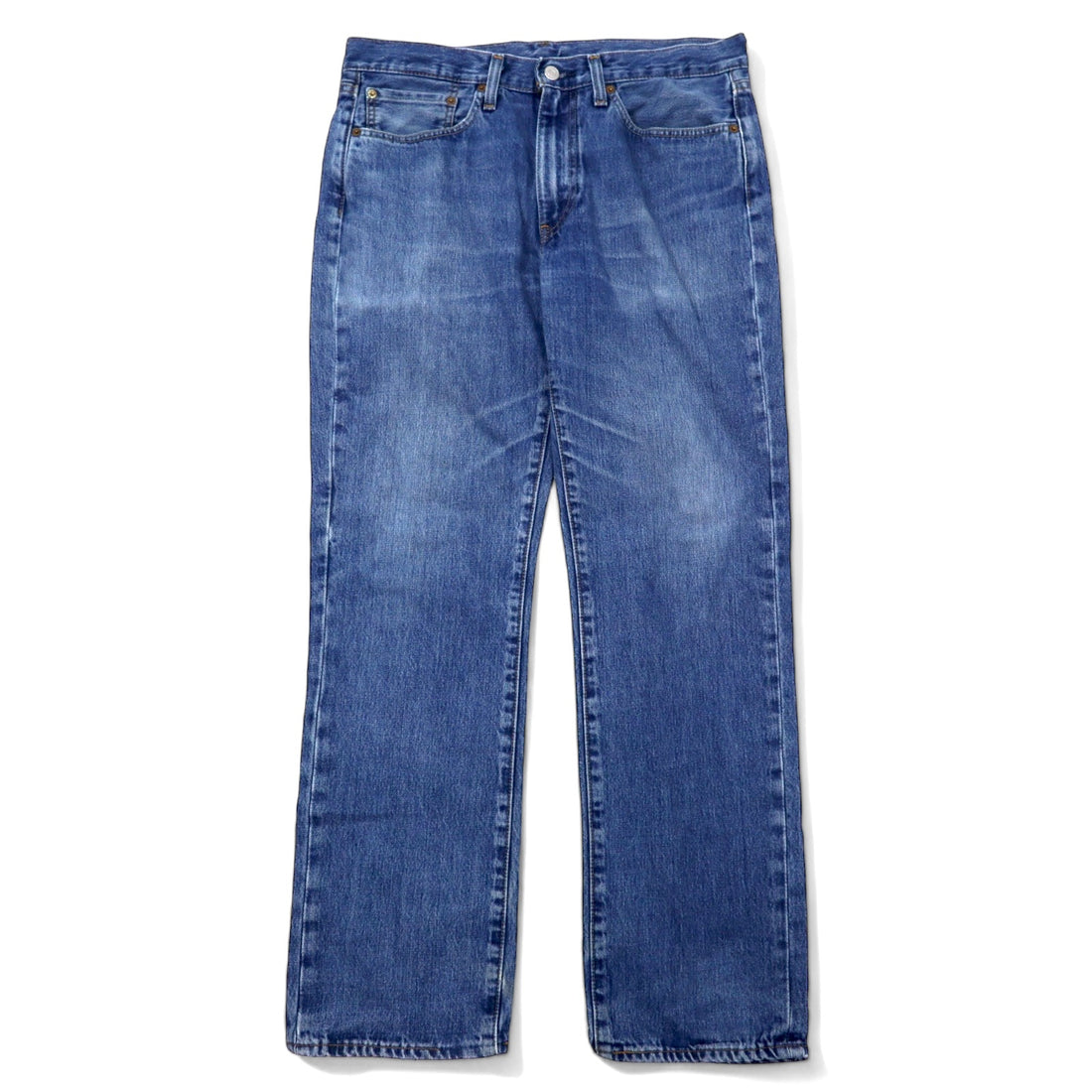 日本然リトテ-古着オンライン-Levi's PREMIUM ビッグE デニムパンツ W88 ブルー コットン ジッパーフライ レザーパッチ ボタン裏8520-Levi's PREMIUM Big E Denim Pants W88 Blue Cotton Zipper Fly Leather Patch Button Back 8520