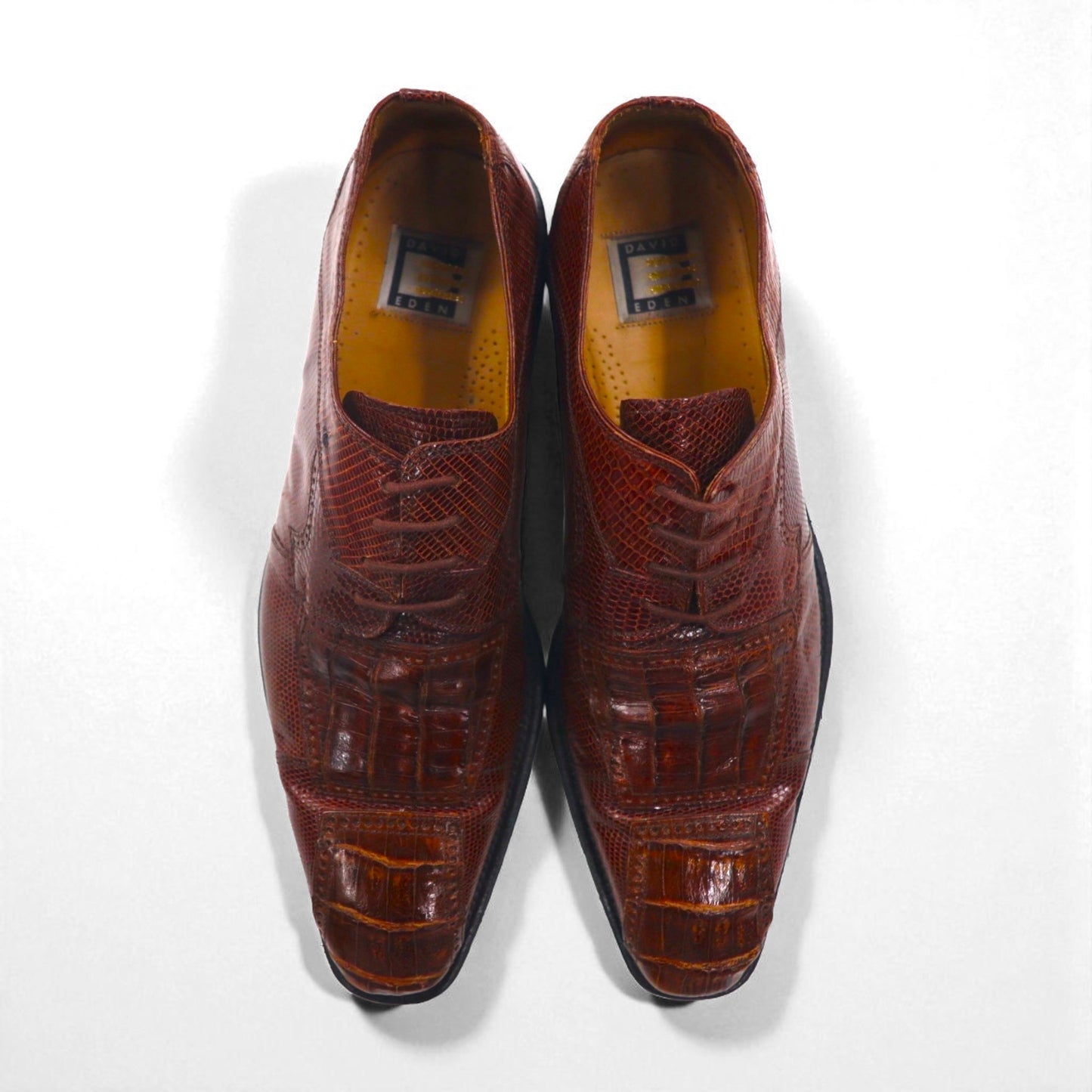 Spain Vintage Crocodile Shoes スペイン製 クロコダイル ドレスシューズ 28cm レザー DAVID EDEN