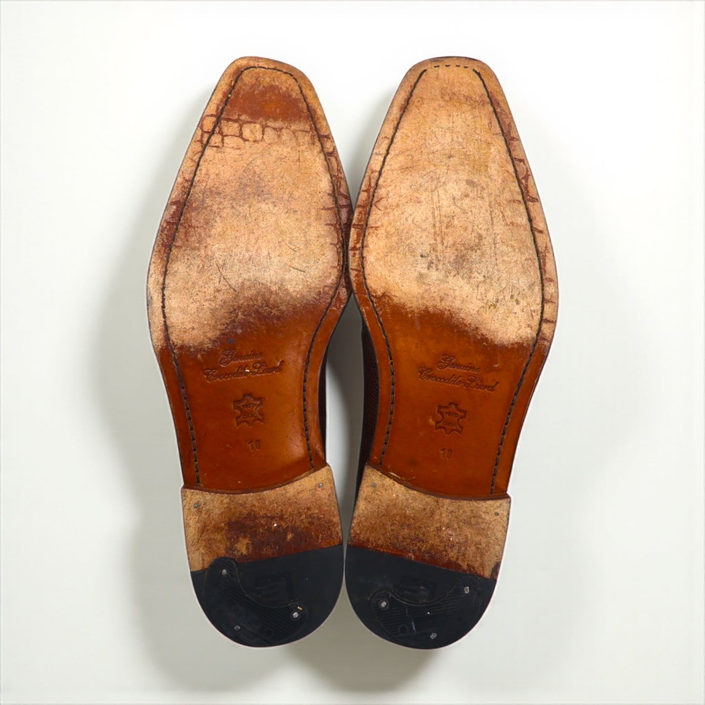 Spain Vintage Crocodile Shoes スペイン製 クロコダイル ドレスシューズ 28cm レザー DAVID EDEN
