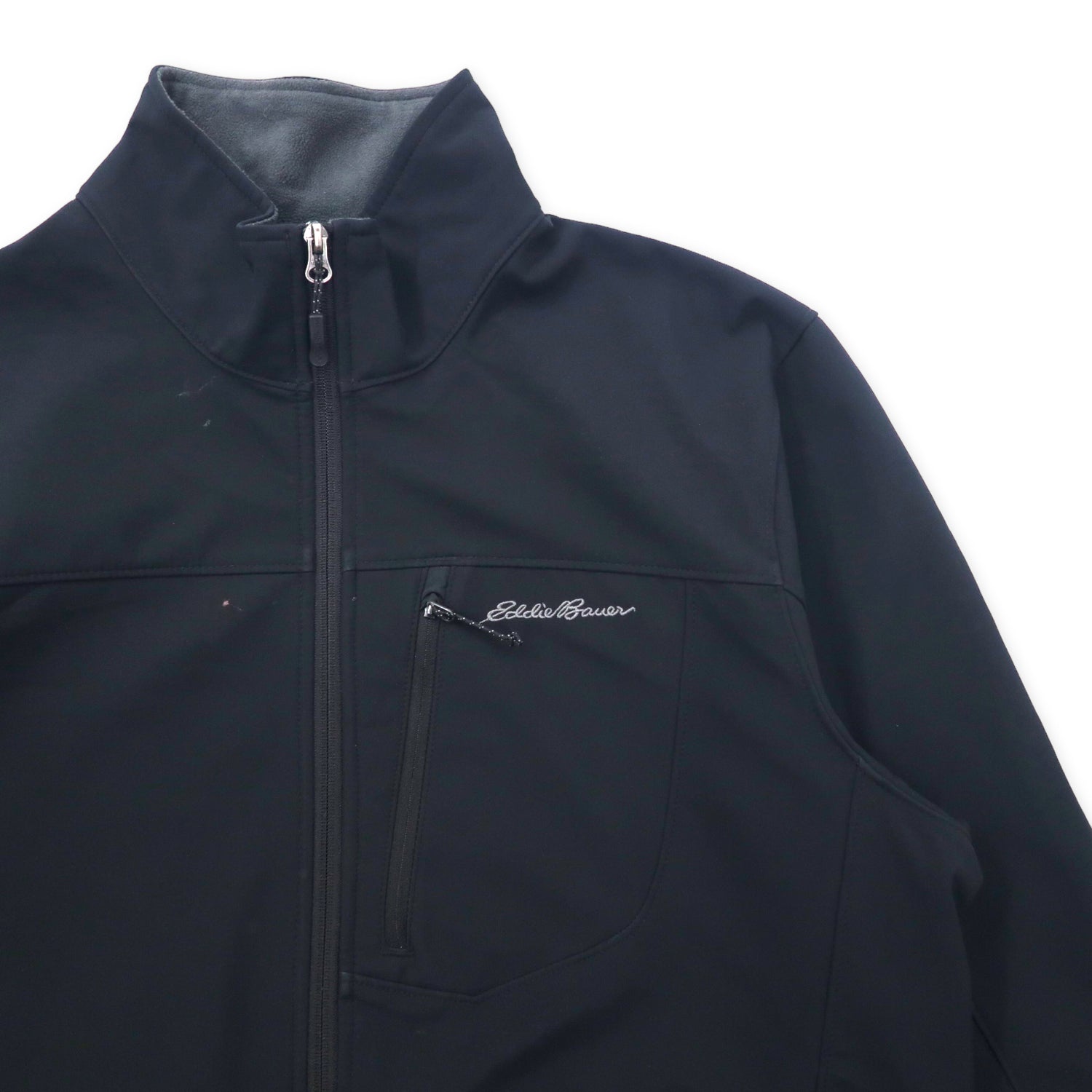 EDDIE BAUER FLEECE Lining Soft Shell Jacket L Black polyester