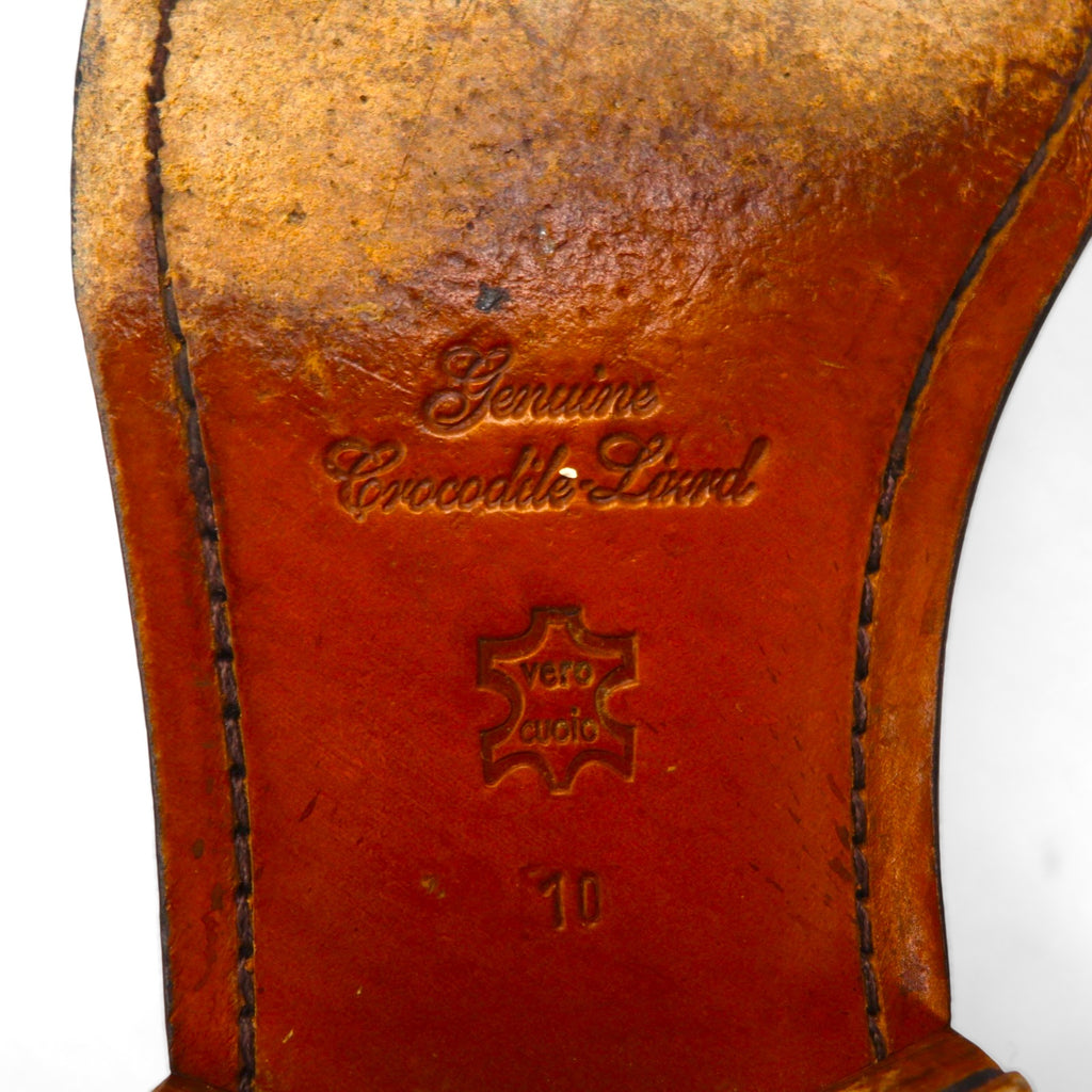 Spain Vintage Crocodile Shoes, Made in Spain, Crocodile Dress Shoes, Size 28cm, Leather, DAVID EDEN