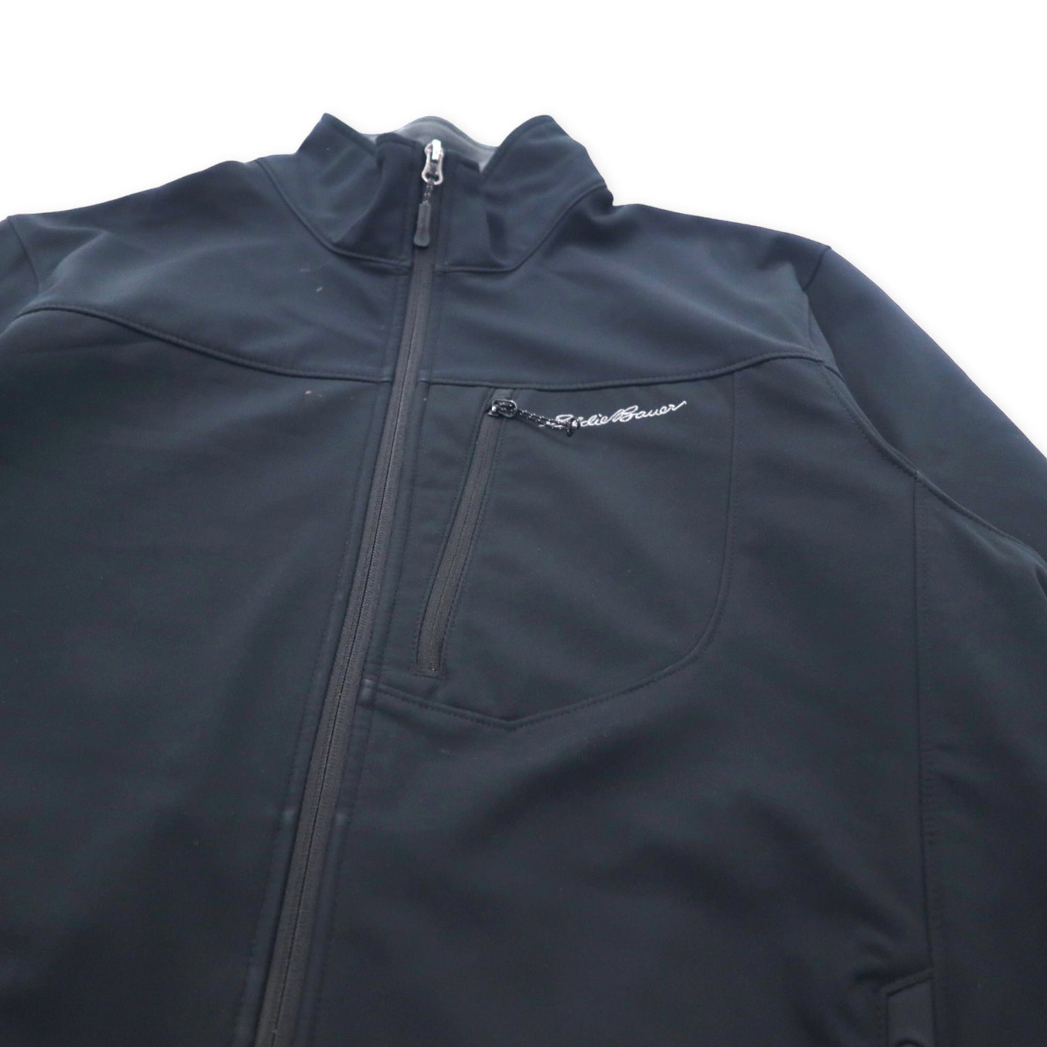 EDDIE BAUER FLEECE Lining Soft Shell Jacket L Black polyester One